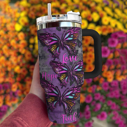 Shineful Tumbler Butterfly Faith Hope Love Ver1