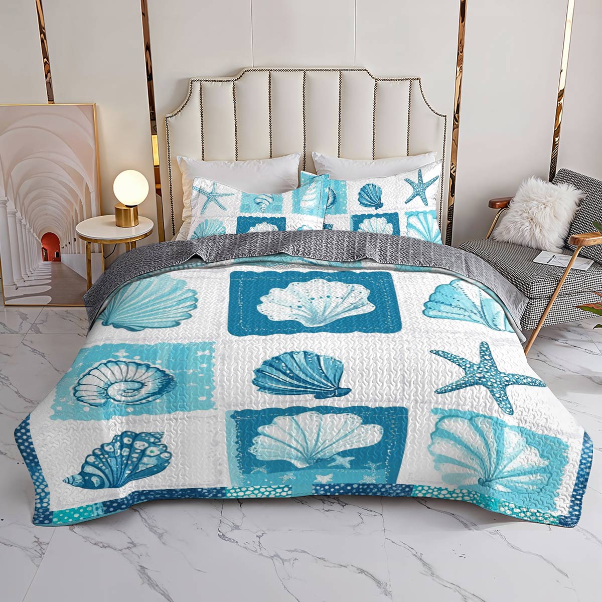 Shineful All Season Quilt 3-Piece Set Beach In My Heart