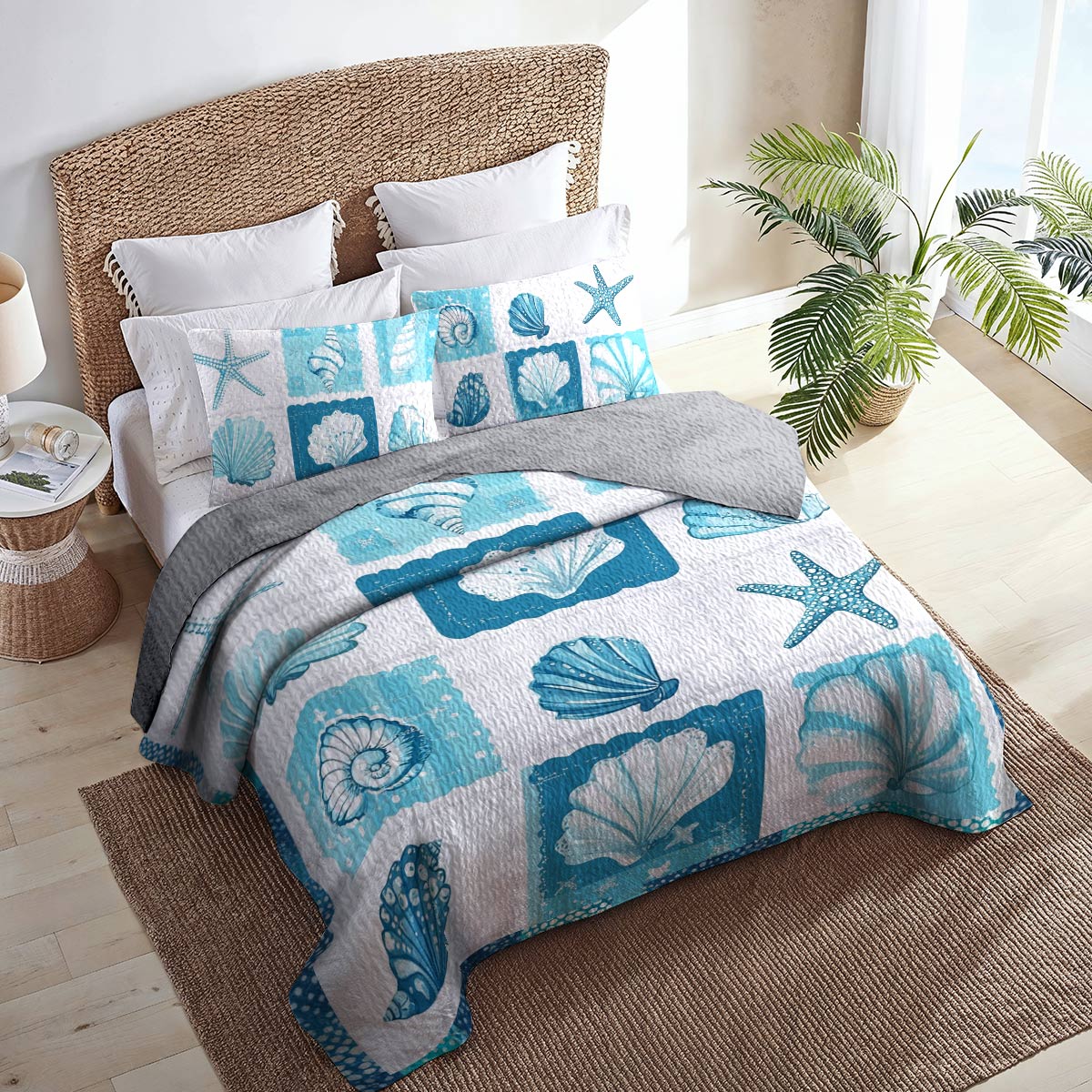 Shineful All Season Quilt 3-Piece Set Beach In My Heart