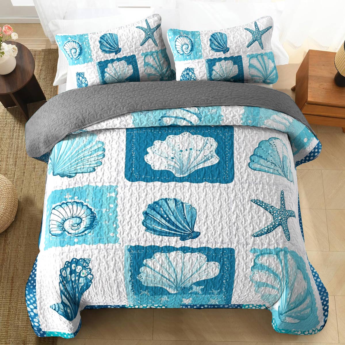 Shineful All Season Quilt 3-Piece Set Beach In My Heart