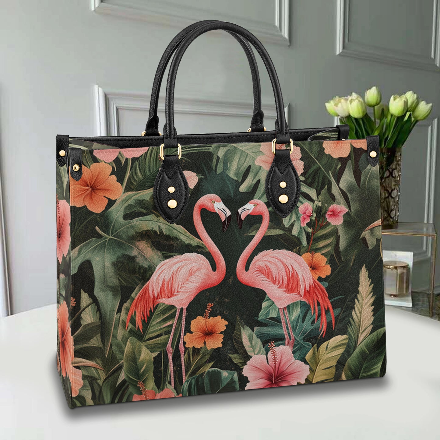 Glänzende Ledertasche Flamingo Heaven Lovers