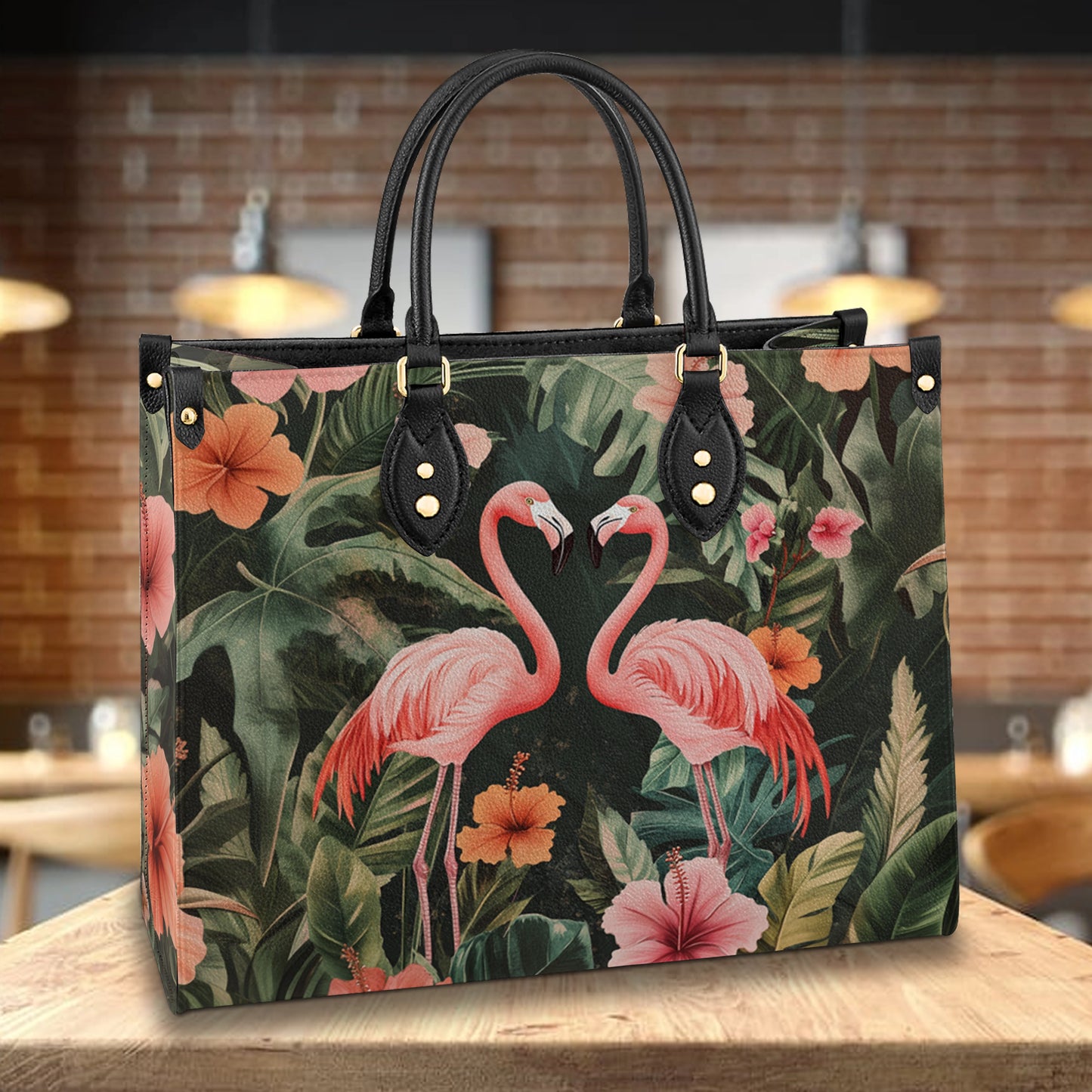 Glänzende Ledertasche Flamingo Heaven Lovers