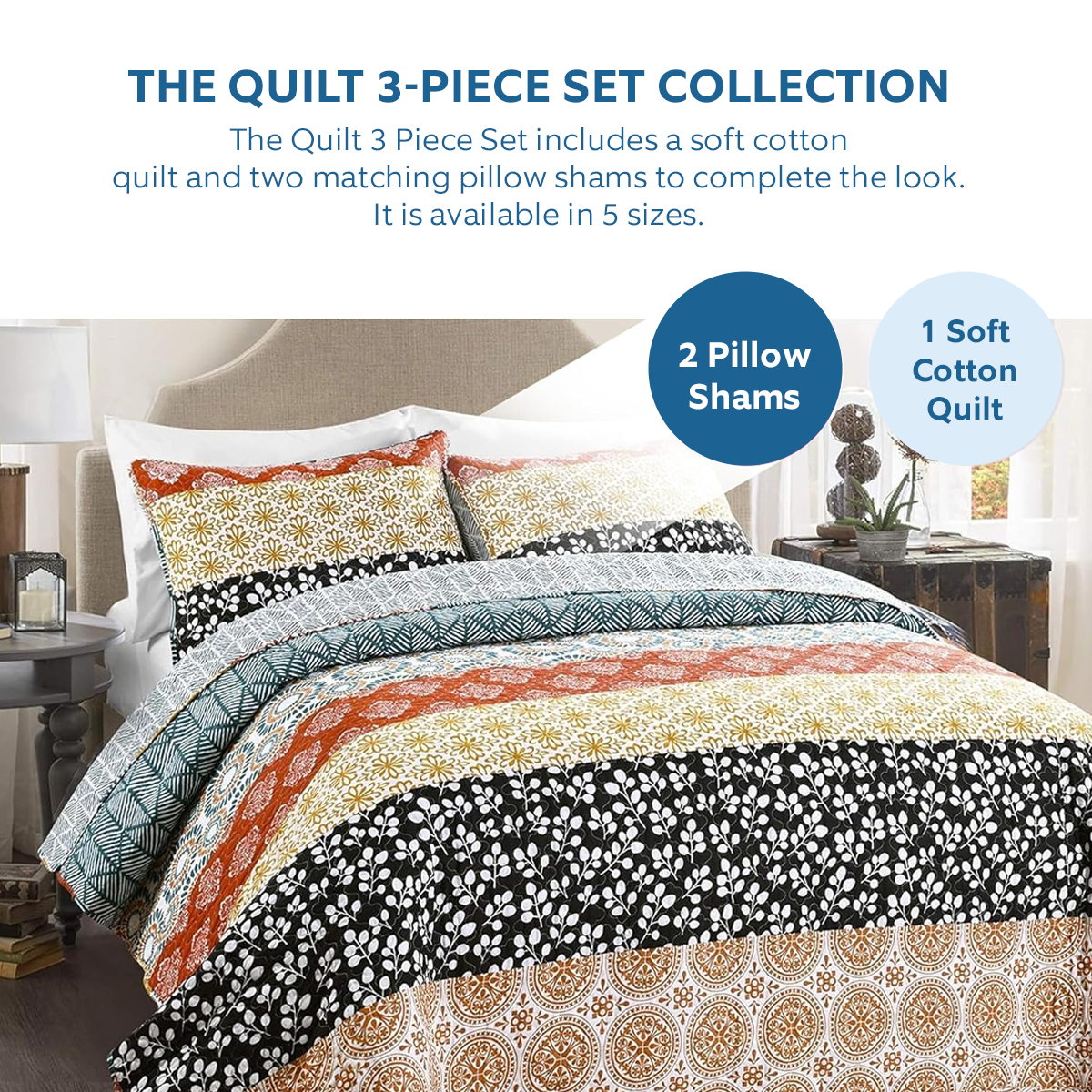 Shineful All Season Quilt 3-teiliges Set mit Blumenmuster und Dackel-Delight