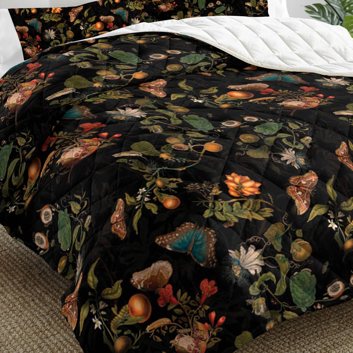 Shineful Quilt 3-Piece Set Dark Butterfly