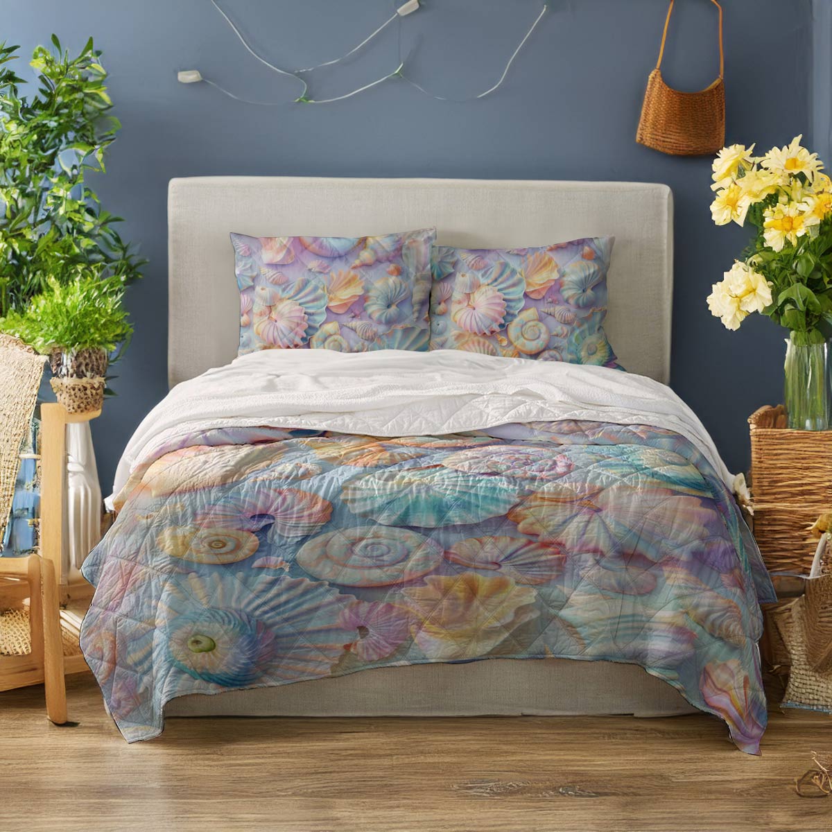 Shineful All Season Quilt 3-Piece Set Gorgeous Seashell 2