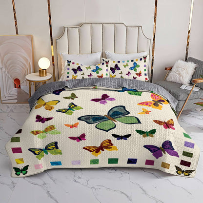 Shineful All Season Quilt 3-Piece Set Butterfly Garden