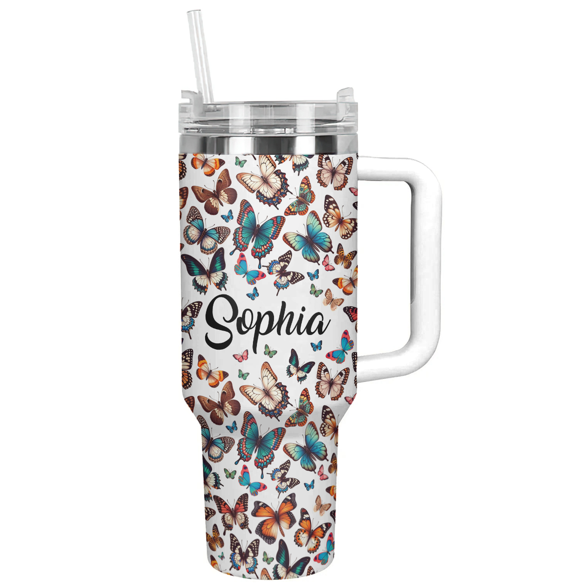 Butterfly Shineful™ Tumbler 40 Oz Colorful Butterflies Vq03 40Oz