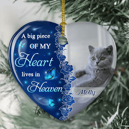 Shinefulgift® - The Hardest Goodbye Personalized Custom Heart Ceramic Christmas Ornament