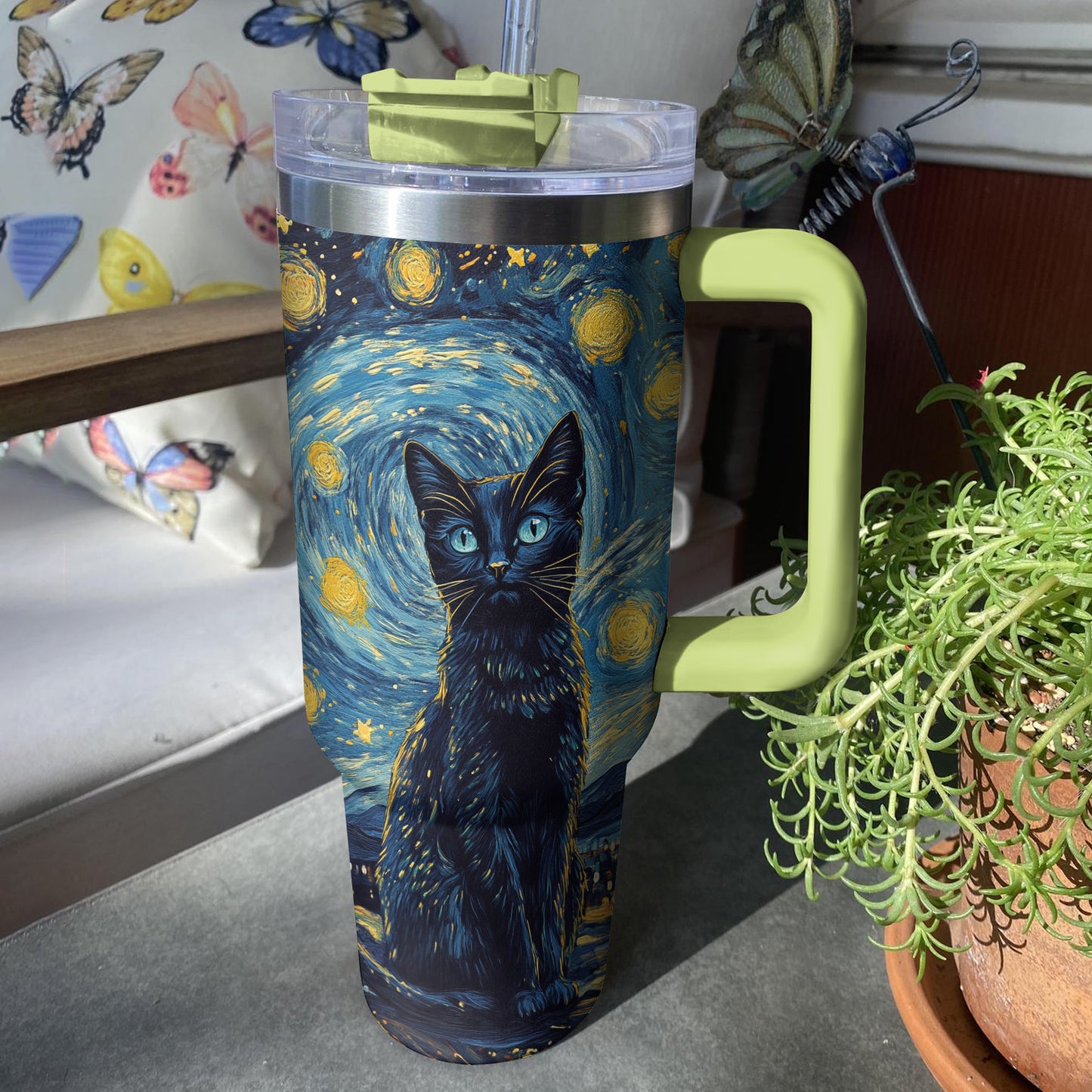 Shineful Tumbler Starry Night Cat