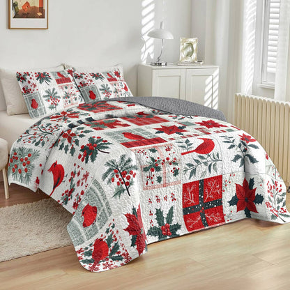 Shineful All Season Quilt 3-Piece Set Happy Cardinals