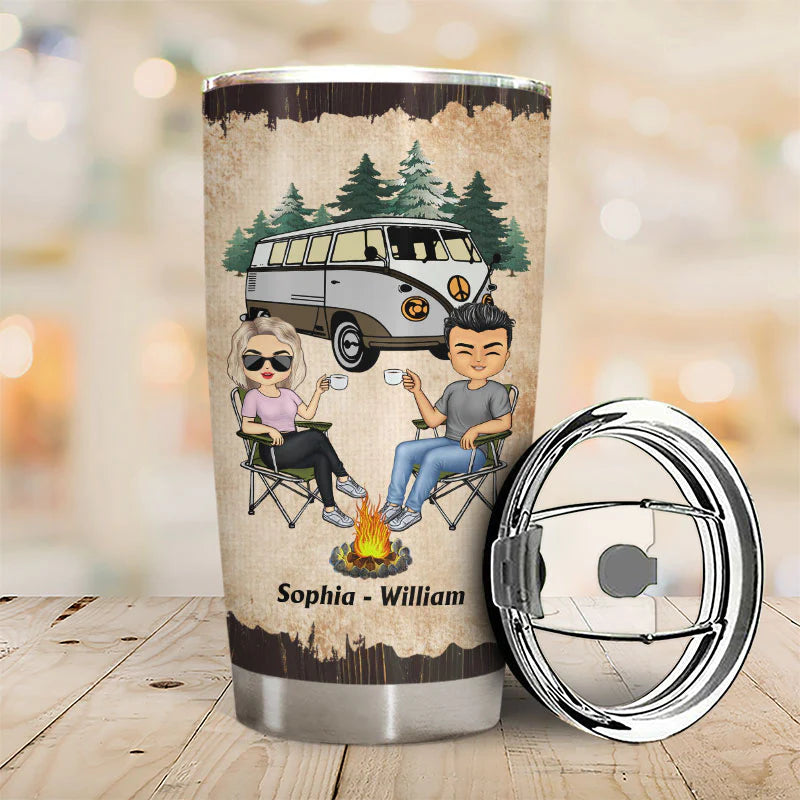 Shineful Tumbler 20 Oz Gift For Camping Friends - Apparently We Are Trouble When We Are Together Personalized