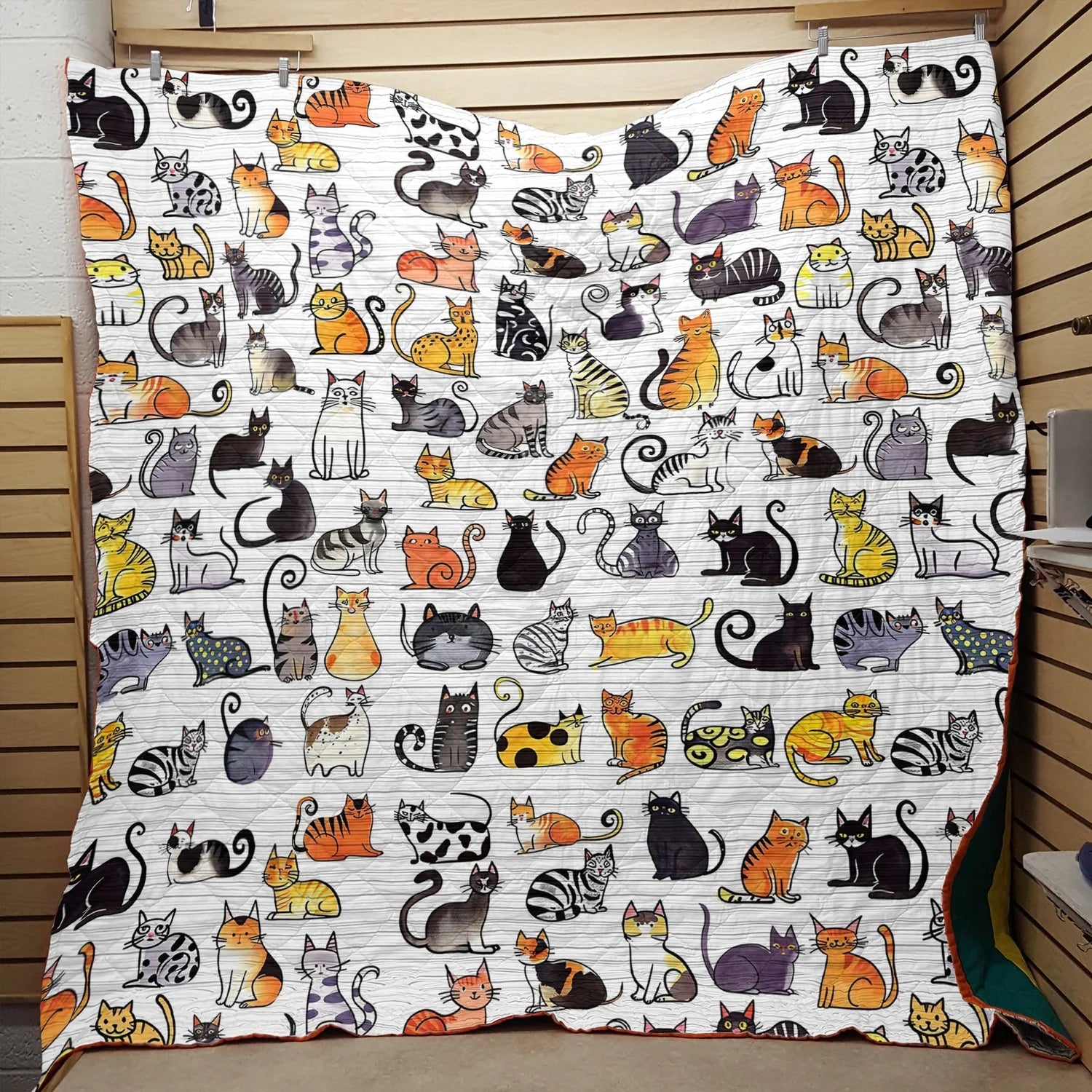 Playful Cartoon Cat - All Season Faux Quilt Vq03