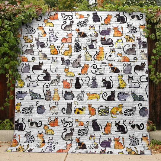 Playful Cartoon Cat - All Season Faux Quilt Vq03