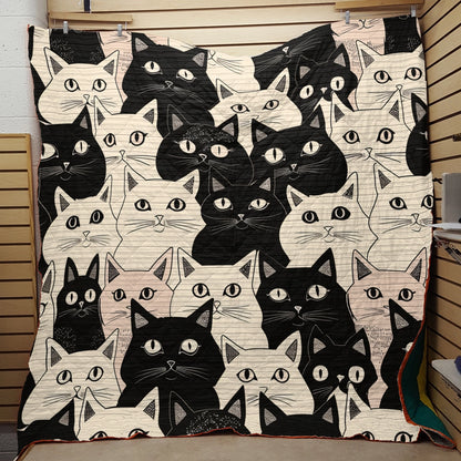 Shineful Flat Print Faux Quilt Blanket Cuddly Cat