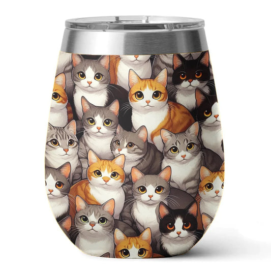 Cat 12 Oz Shineful™ Wine Tumbler Feline Grace Vq03 12Oz