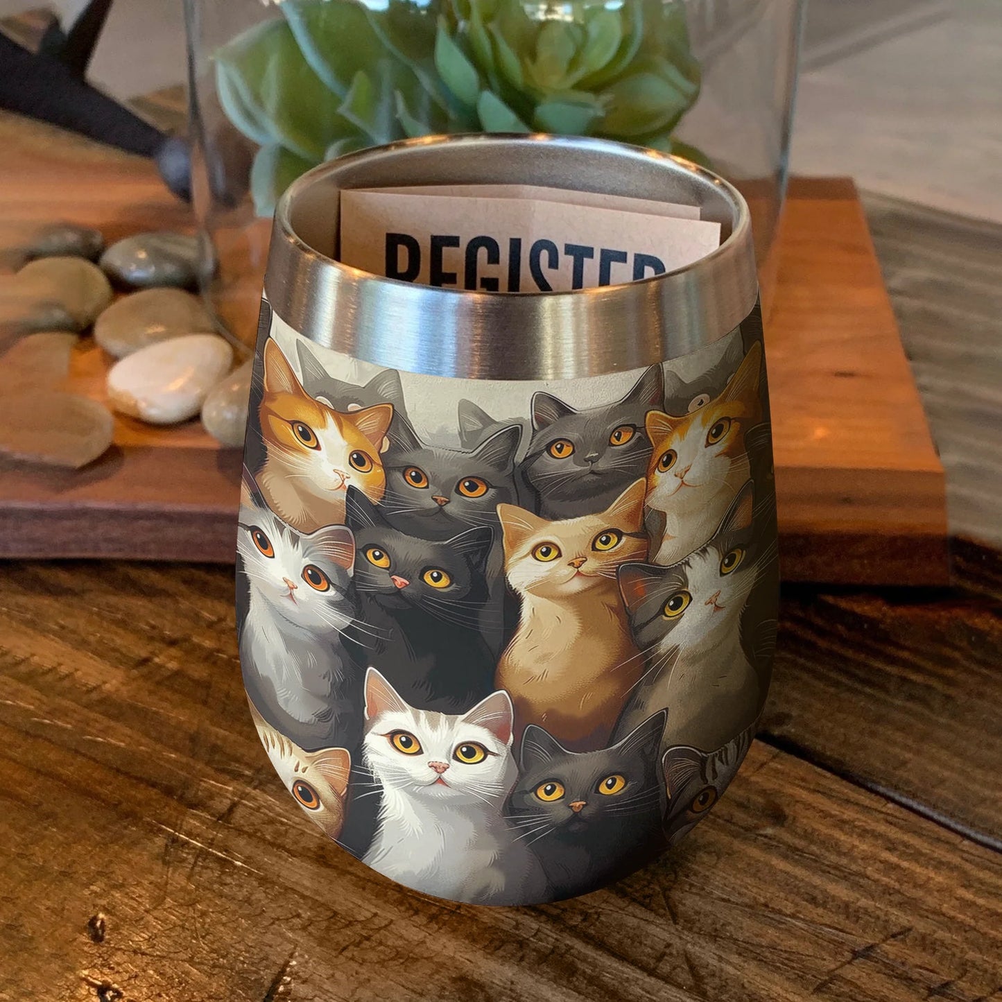 Cat 12 Oz Shineful™ Wine Tumbler Anime V2 Vq03 12Oz