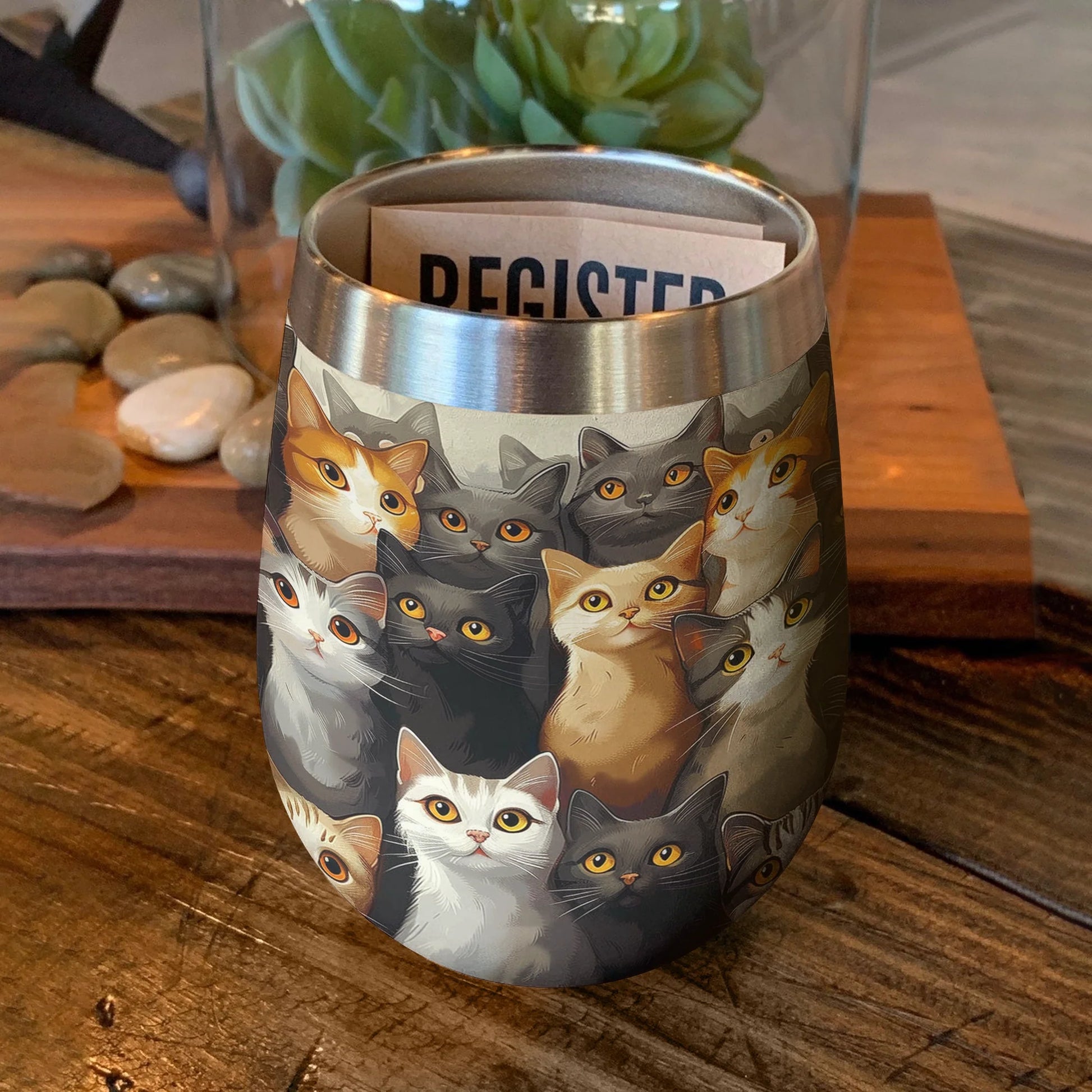 Cat 12 Oz Shineful™ Wine Tumbler Anime V2 Vq03 12Oz