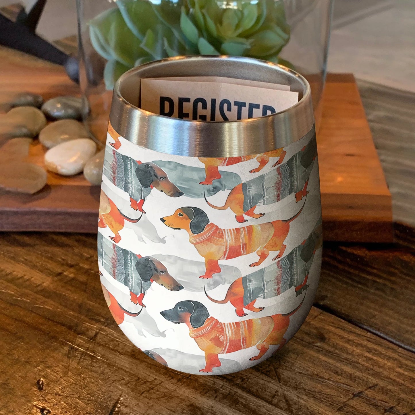 Dachshunds 12 Oz Shineful™ Wine Tumbler Loyal Vq03 12Oz