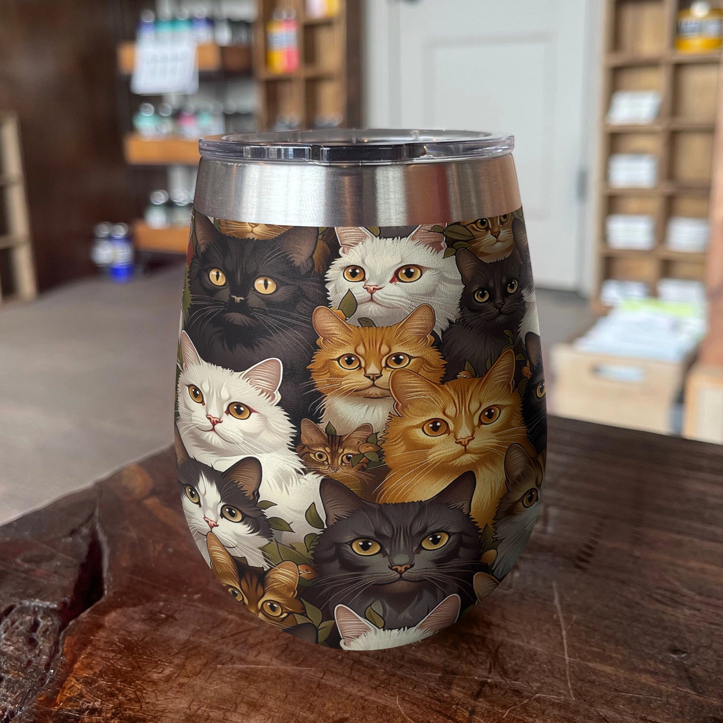 Shineful Wine Tumbler Cat Anime Cat v4