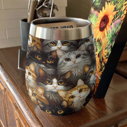 Shineful Wine Tumbler Cat Anime Cat v5