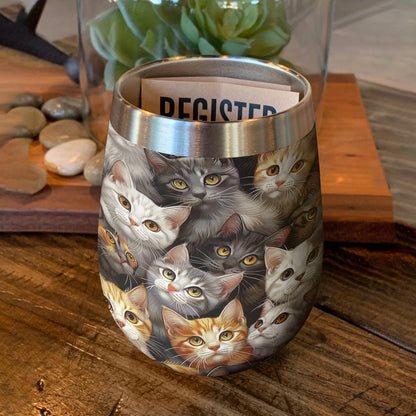 Shineful Wine Tumbler Cat Anime Cat v6