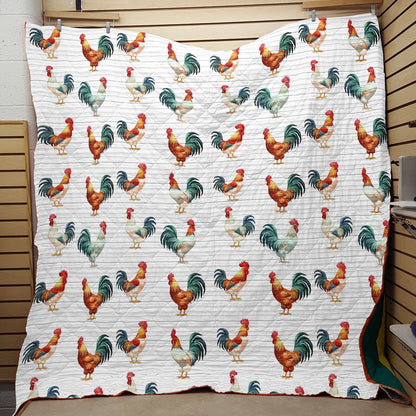 Shineful Flat Print Faux Quilt Blanket Feathery Finery Chicken