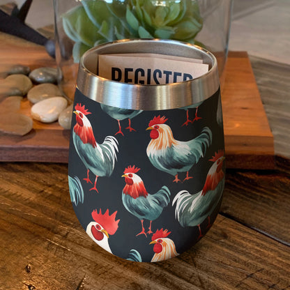 Shineful Wine Tumbler Chicken Farmyard Guardians Roosters