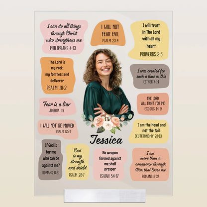 Shineful Christian Bible Verse Affirmations - Personalized Photo Acrylic Plaque