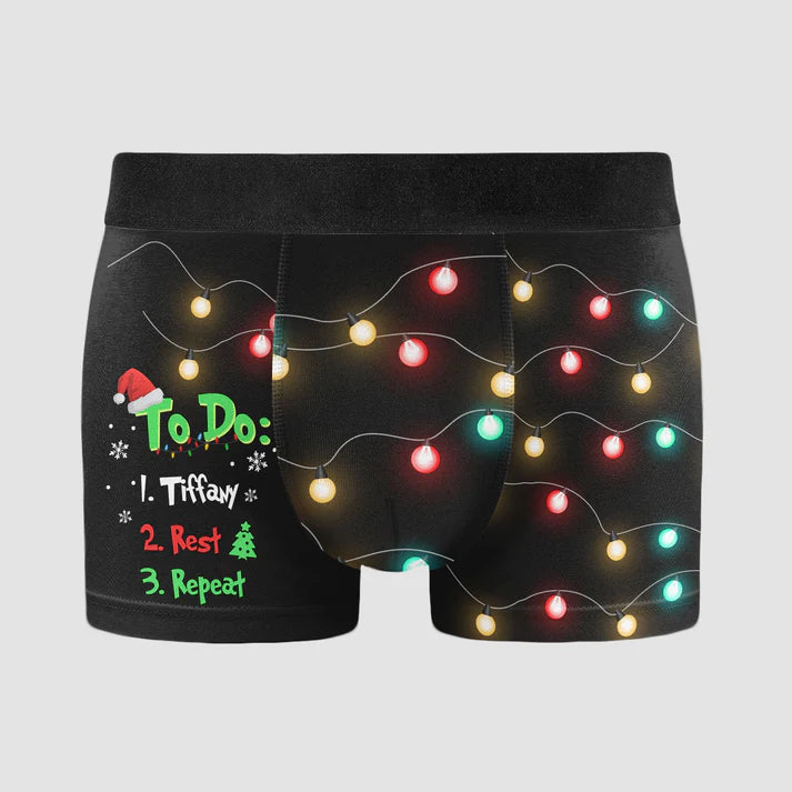 Shineful Men's Boxer Briefs Christmas To Do List Funny Personalized Photo Men's Boxer Briefs