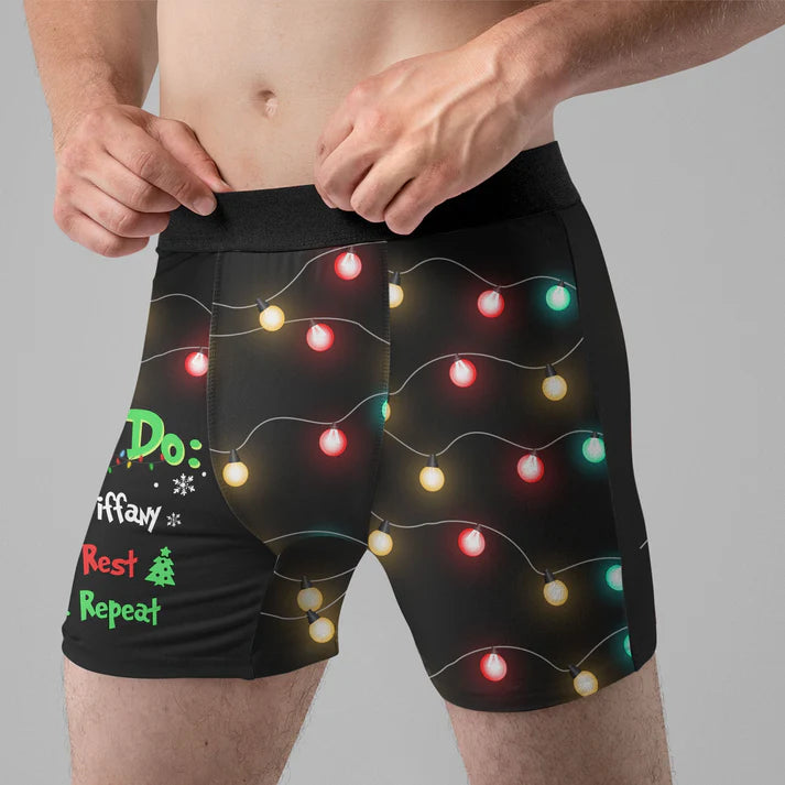 Shineful Men's Boxer Briefs Christmas To Do List Funny Personalized Photo Men's Boxer Briefs