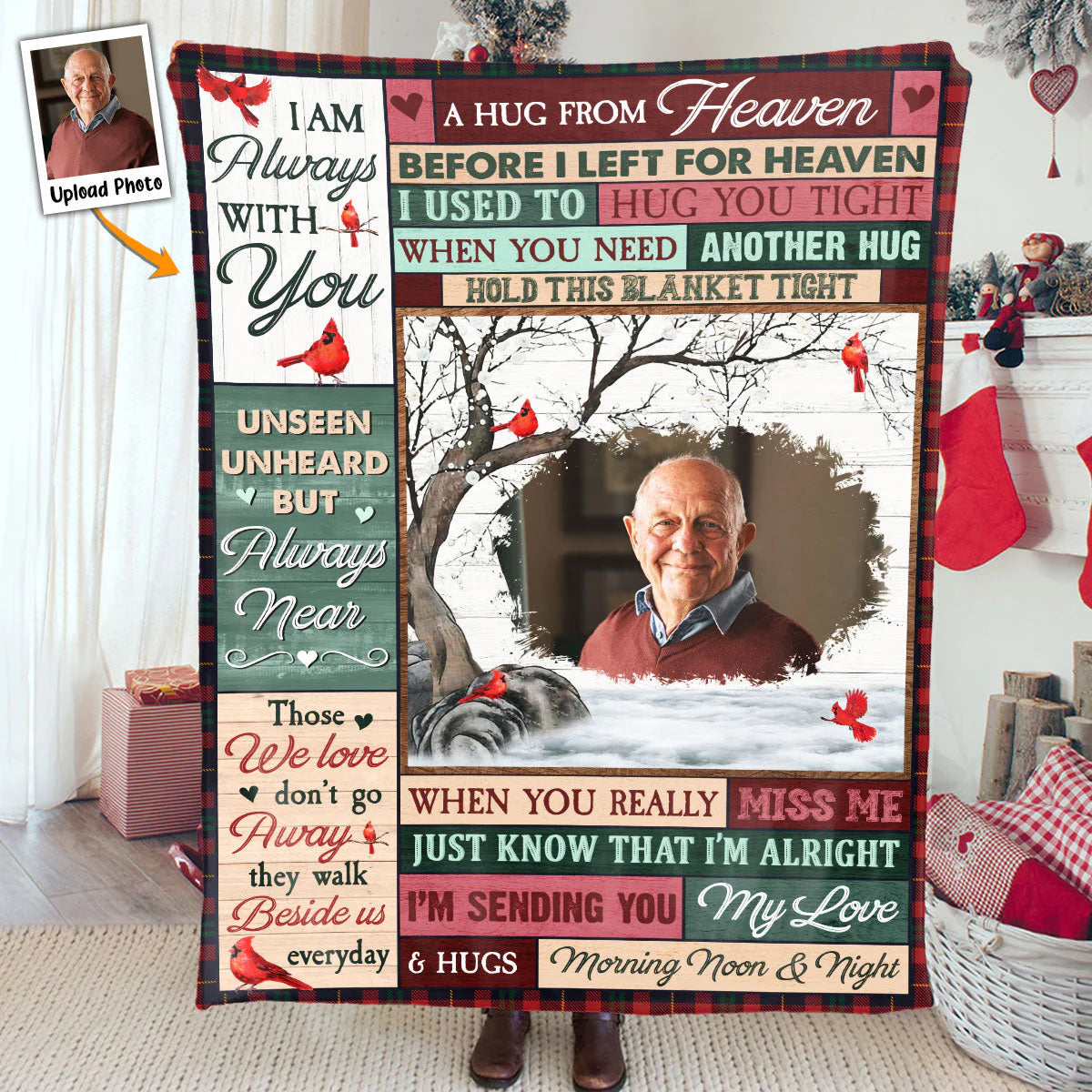 Shineful Blanket Custom Photo A Hug From Heaven - Personalized Photo Blanket