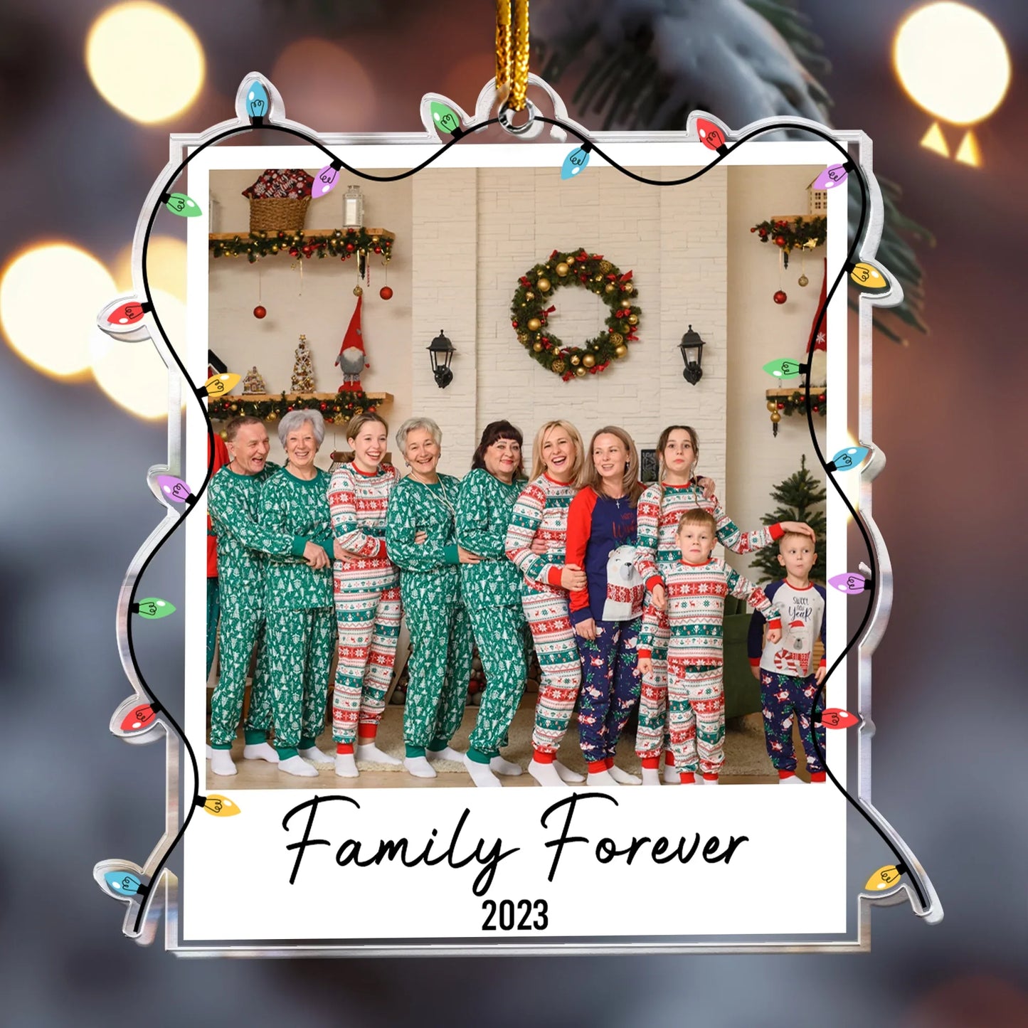 Custom Photo Polaroid Family Friends Christmas - Personalized Acrylic Ornament