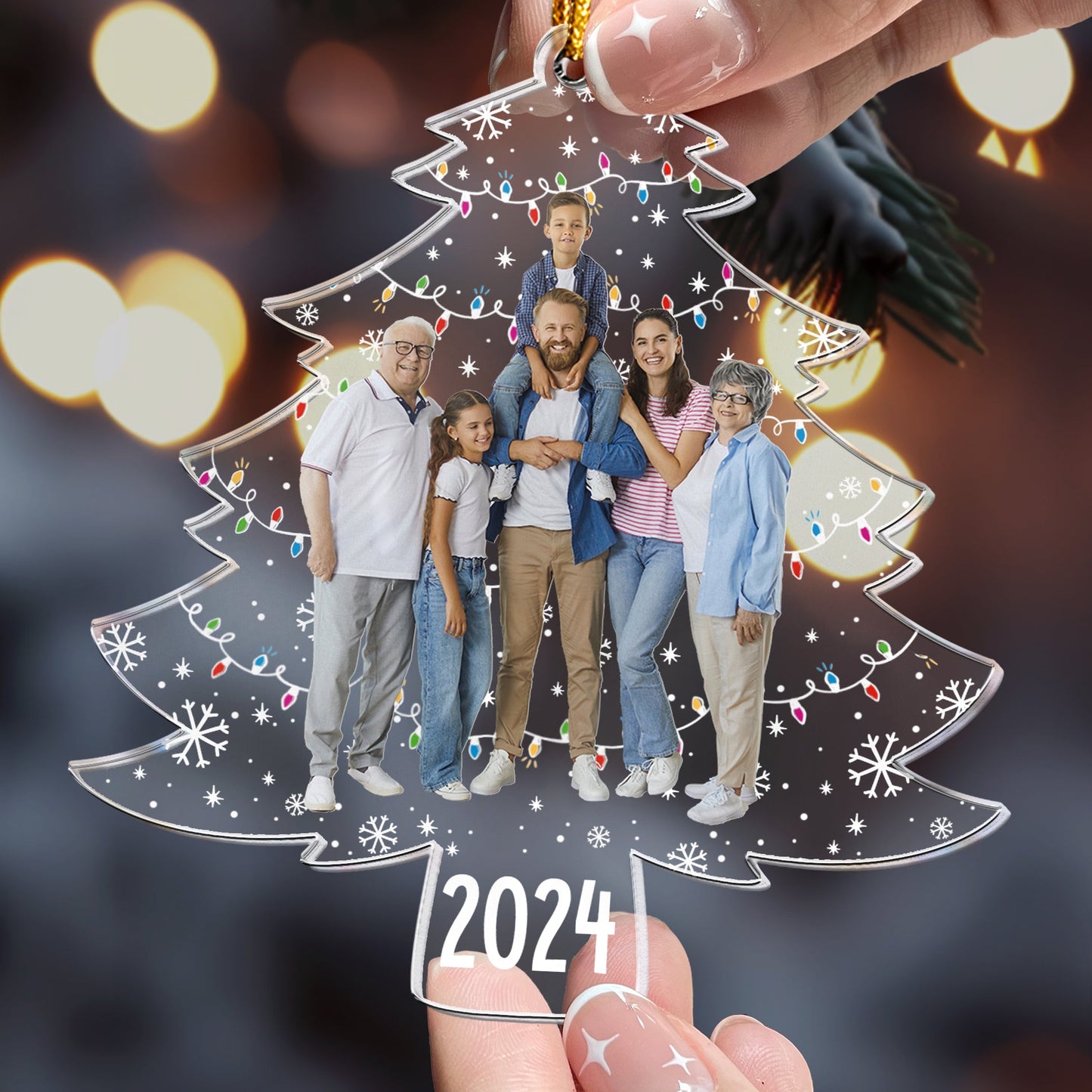 Shineful Acrylic Ornament Custom Photo On Christmas Tree