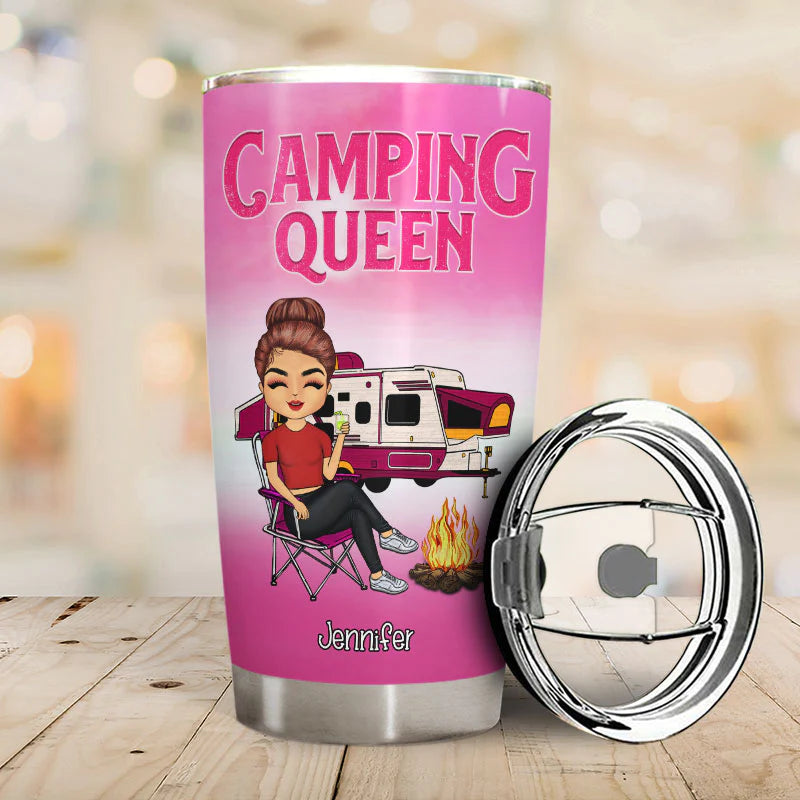 Shineful Tumbler 20 Oz Gift For Camping Lovers - Camping Queen Classy