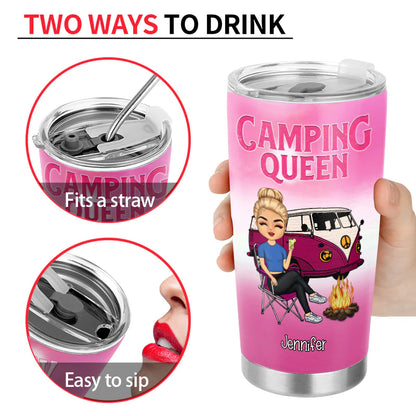 Shineful Tumbler 20 Oz Gift For Camping Lovers - Camping Queen Classy