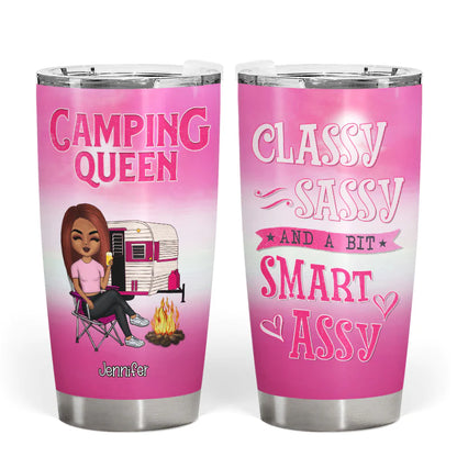 Shineful Tumbler 20 Oz Gift For Camping Lovers - Camping Queen Classy