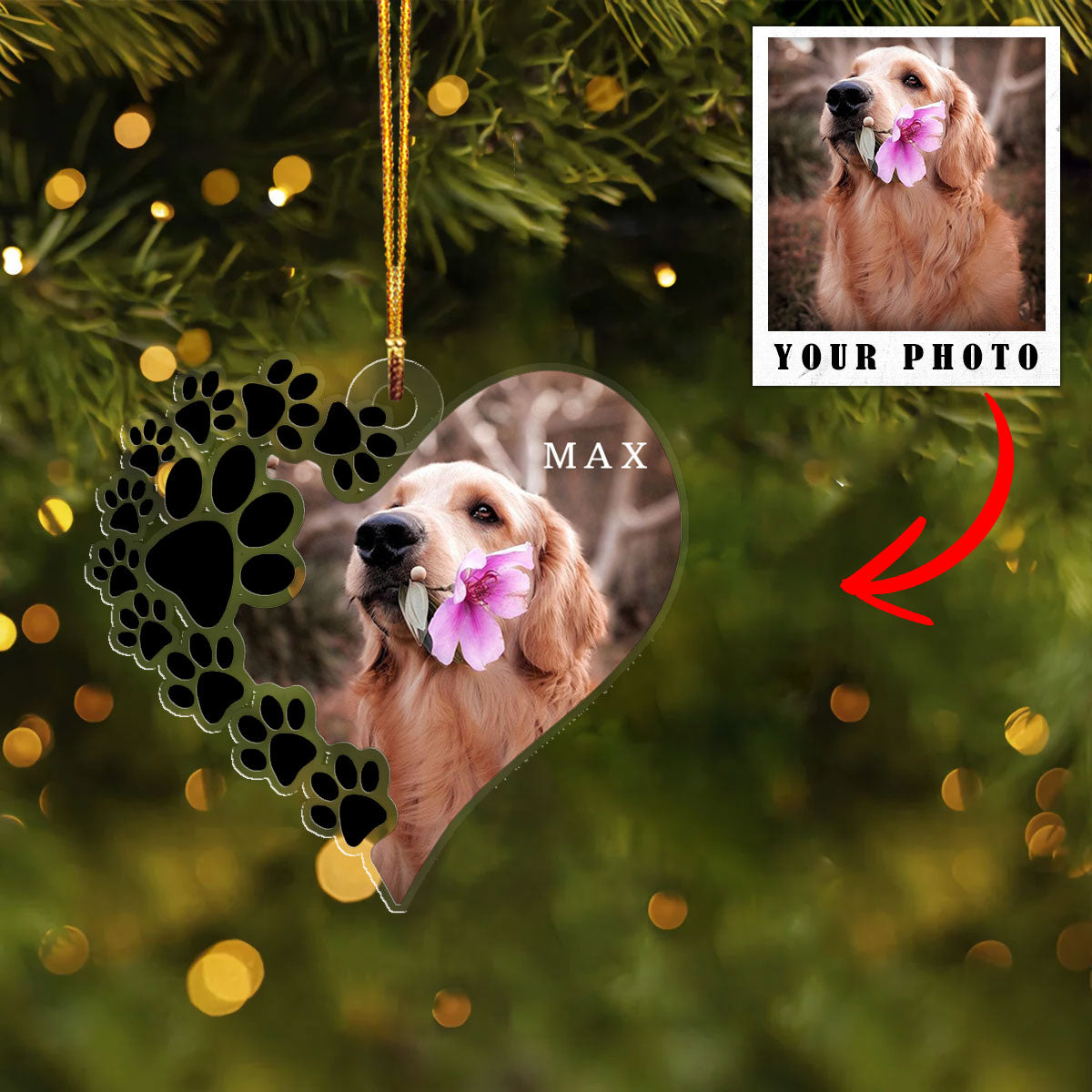 Dog Shineful® Decoration Ornament Personalized Upload Sweet Love Tl10