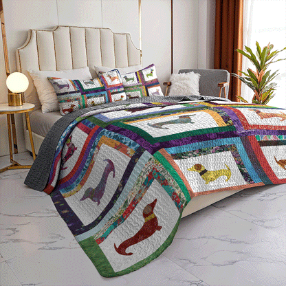 Shineful All Season Quilt 3-teiliges Set Dackelfreunde