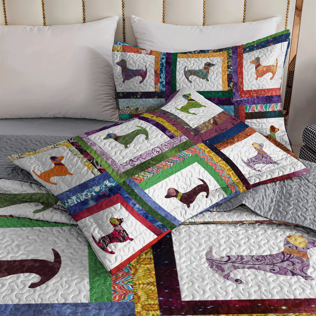 Shineful All Season Quilt 3-teiliges Set Dackelfreunde