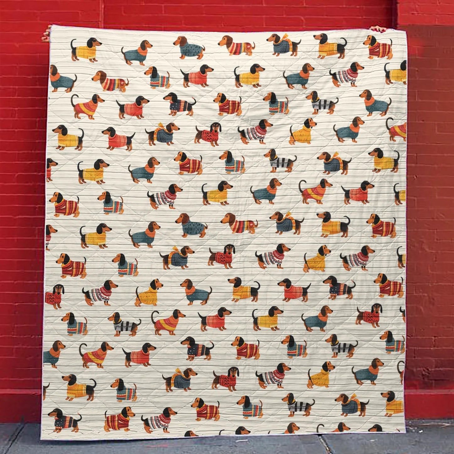 Cozy Dachshunds - All Season Faux Quilt Vq03