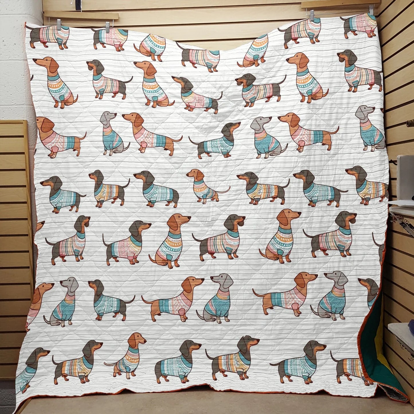 Playful Dachshunds - All Season Faux Quilt Vq03