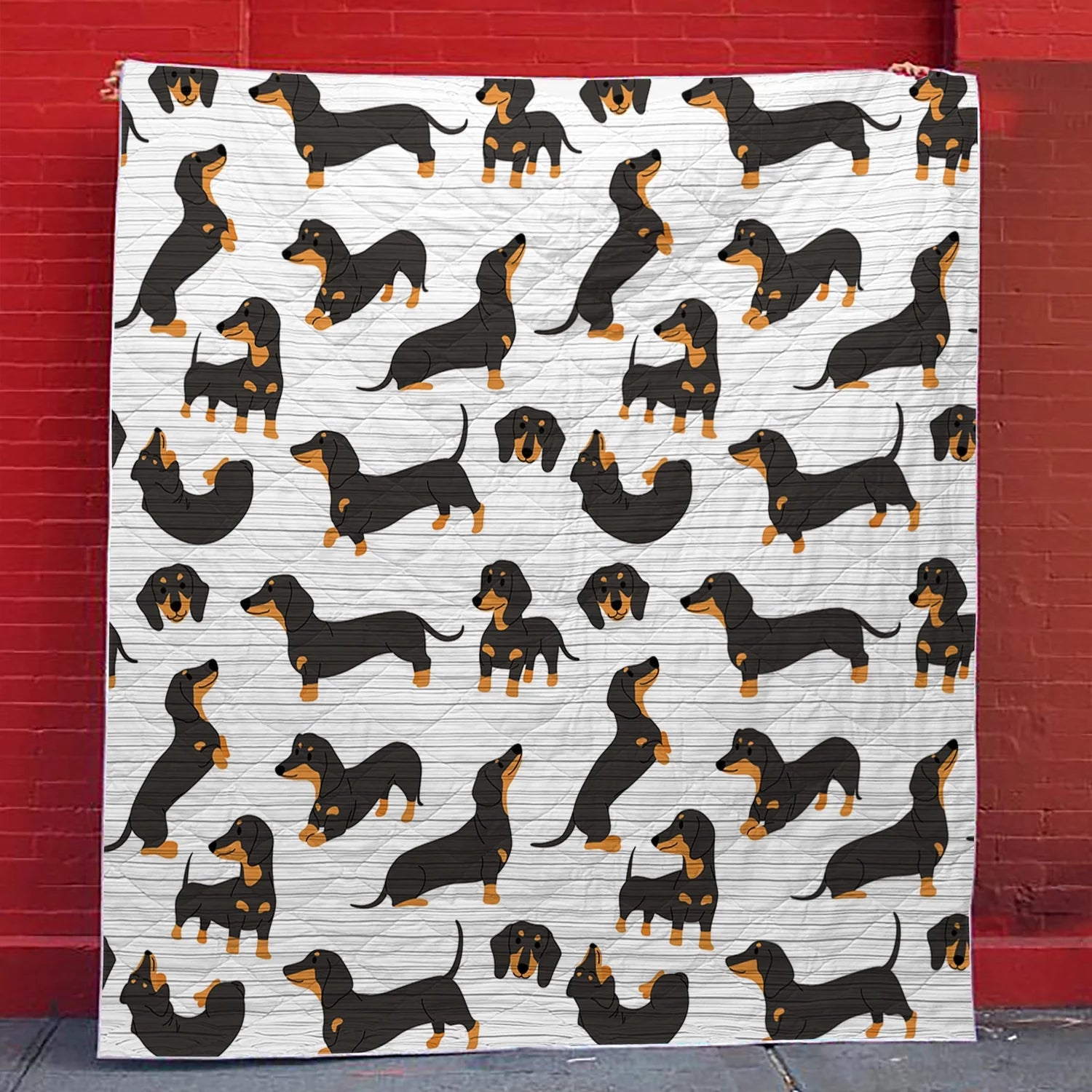 Energetic Dachshunds - All Season Faux Quilt Vq03