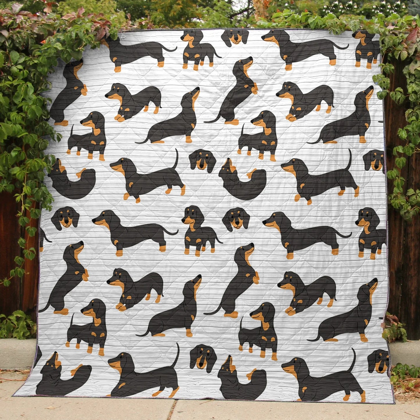 Energetic Dachshunds - All Season Faux Quilt Vq03