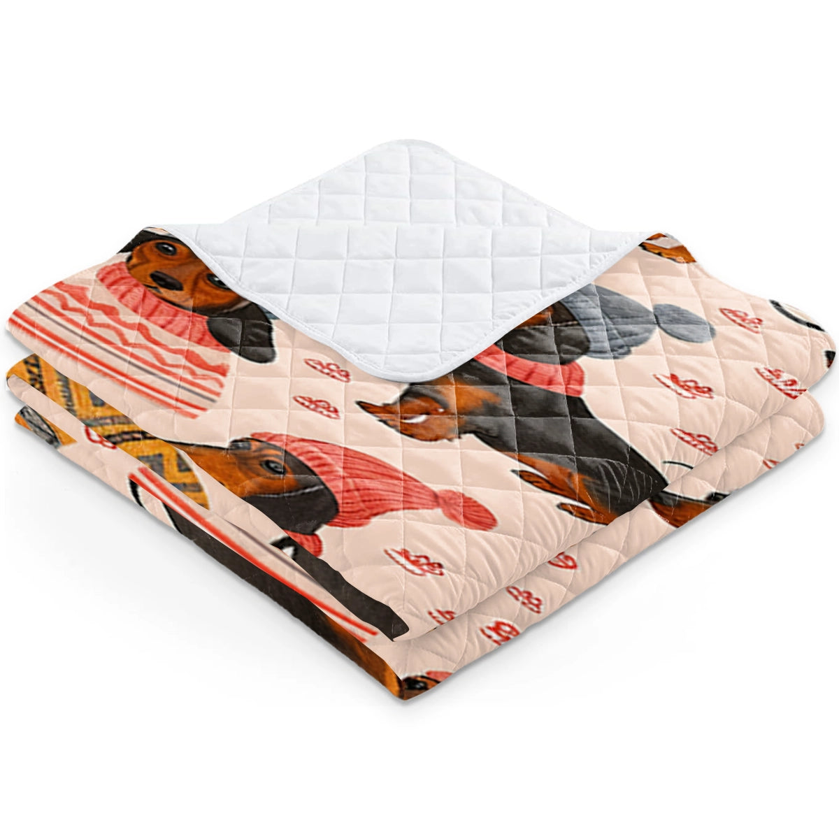 Shineful Flat Print Faux Quilt Blanket Snug Dachshunds