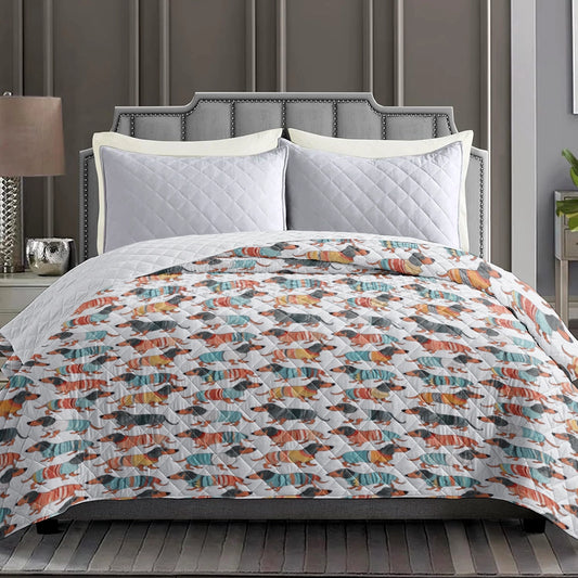 Shineful Dachshunds Quilt 3-Piece Set Cuti Dog TT01