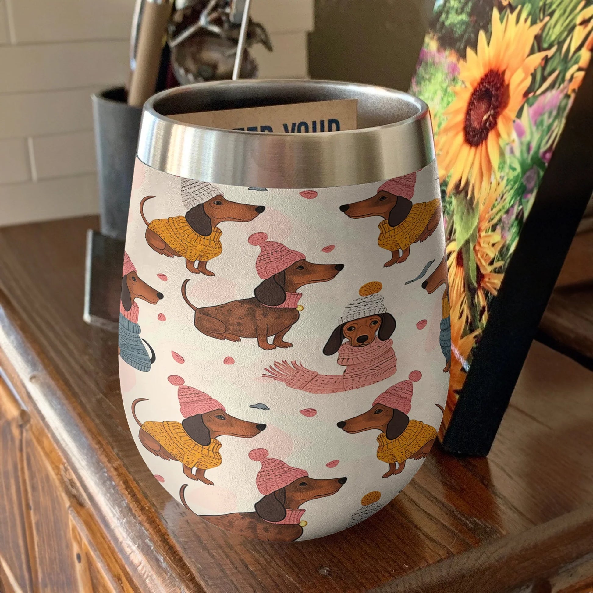 Dachshunds 12 Oz Shineful™ Wine Tumbler Cozy Vq03 12Oz