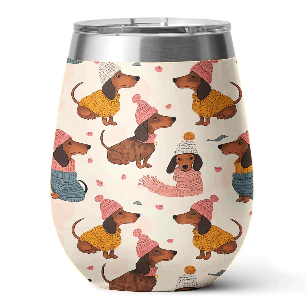 Dachshunds 12 Oz Shineful™ Wine Tumbler Cozy Vq03 12Oz