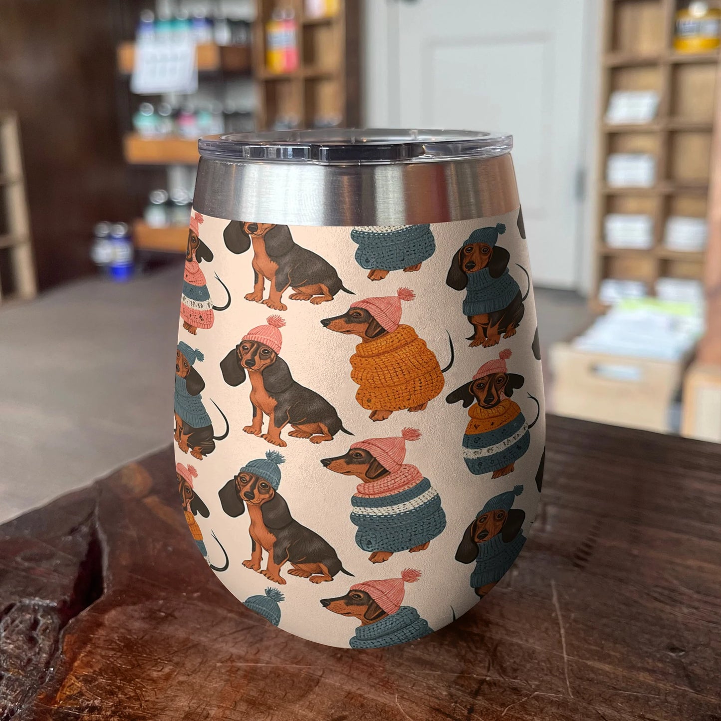 Dachshunds 12 Oz Shineful™ Wine Tumbler Cozy V2 Vq03 12Oz