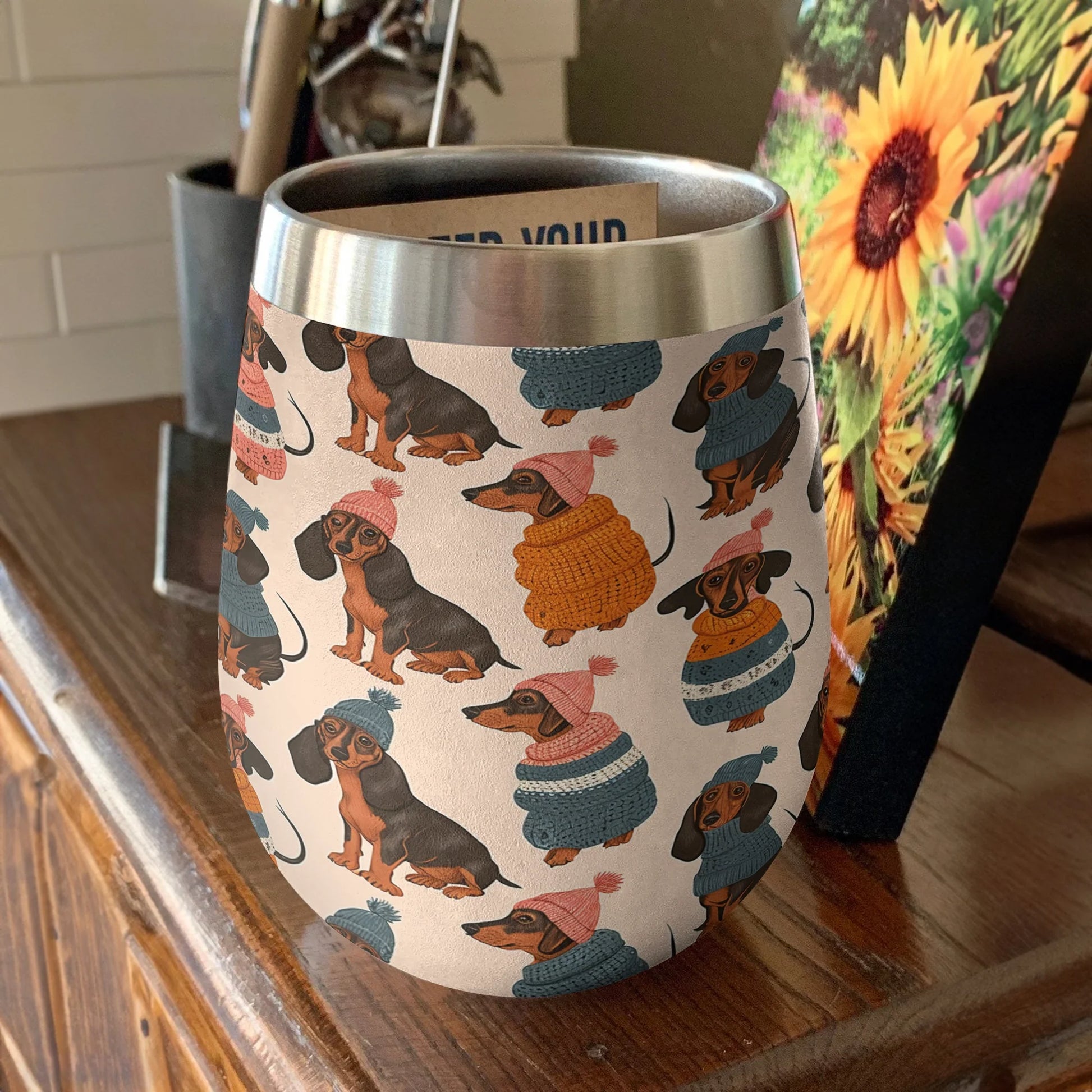 Dachshunds 12 Oz Shineful™ Wine Tumbler Cozy V2 Vq03 12Oz