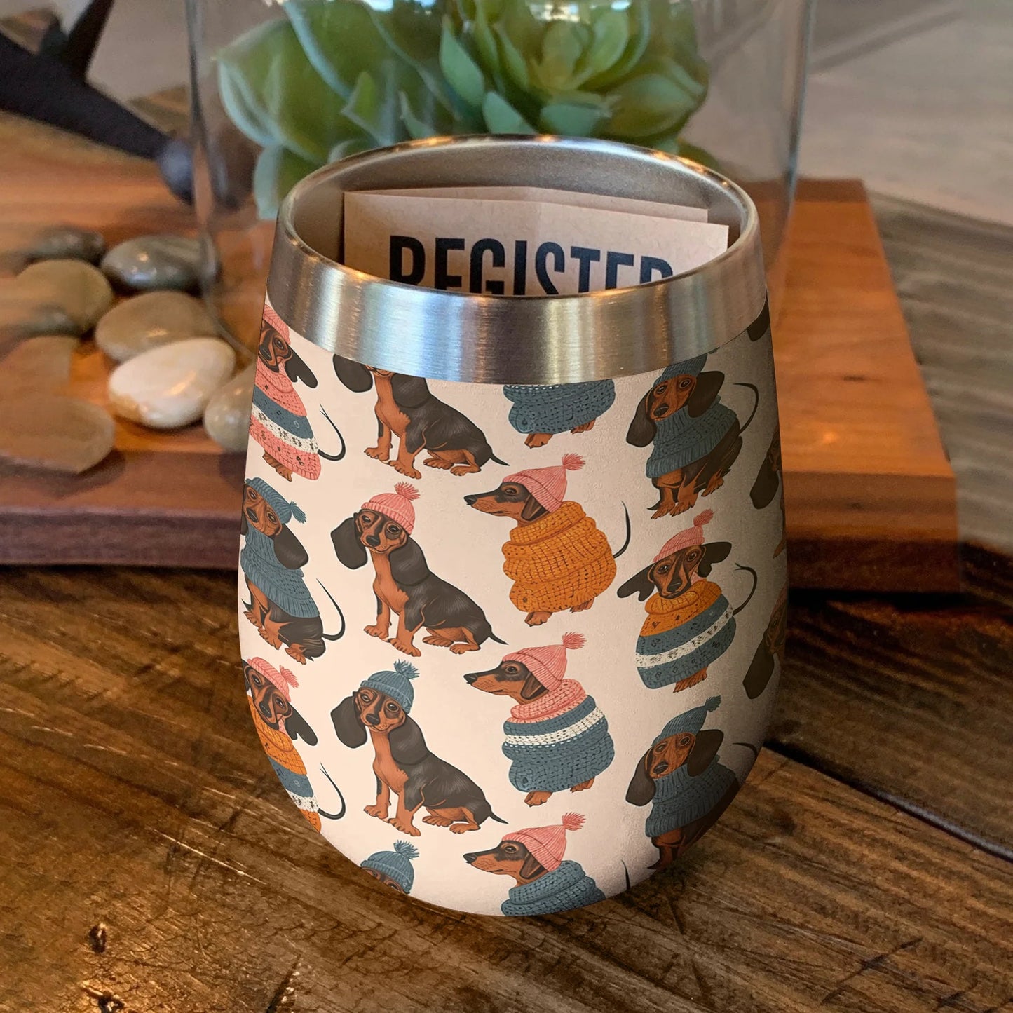 Dachshunds 12 Oz Shineful™ Wine Tumbler Cozy V2 Vq03 12Oz